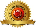 Quality seal with diamonds and banner