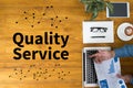 Quality Service,Quality - Service - Price Royalty Free Stock Photo