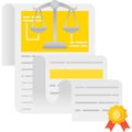 Quality standard icon law certificate flat vector