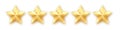 Quality star rating. Five golden rating star. Best appreciation of quality. Vector set of gold stars
