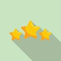 Quality stars icon flat vector. Satisfaction shape