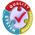 Quality system management. The check mark in the form of a puzzle Royalty Free Stock Photo