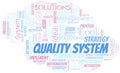 Quality System typography vector word cloud. Royalty Free Stock Photo