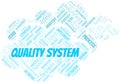 Quality System typography vector word cloud. Royalty Free Stock Photo