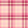 Quality tartan texture vector, designer plaid fabric check. Real background seamless pattern textile in red and light colors