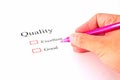 Quality test closeup Royalty Free Stock Photo
