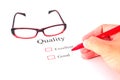 Quality test closeup Royalty Free Stock Photo