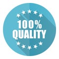 Quality vector icon, flat design blue round web button isolated on white background Royalty Free Stock Photo
