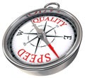 Quality versus quantity compass Royalty Free Stock Photo