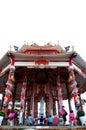 Quan Yin white jade statue in Kuan Yin Shrine of koh loi temple for thai people and foreign travelers travel visit and respect Royalty Free Stock Photo