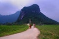 Quang Binh countryside landscape with amazing mountain