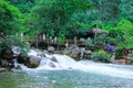 Quang Binh, Vietnam - July 13, 2018: Nuoc Mooc spring - Mooc stream Phong Nha Ke Bang national park.