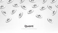 Quant QNT coin falling from the sky. QNT cryptocurrency concept banner background