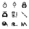 Quantify icons set, simple style Royalty Free Stock Photo