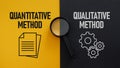 Quantitative method and qualitative method research Royalty Free Stock Photo