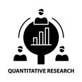 quantitative research icon, black vector sign with editable strokes, concept illustration Royalty Free Stock Photo