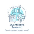 Quantitative research soft blue concept icon