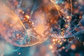 Quantum bits entangle in a dance, creating a secure web against digital intrusions, hack-proof and solid Royalty Free Stock Photo