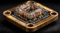 Quantum Computer Chip Close Up View Royalty Free Stock Photo