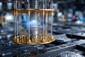 Quantum computer core in futuristic laboratory setting showcasing advanced technology and design Royalty Free Stock Photo