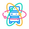 quantum computer, data server color icon vector illustration