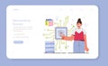 Quantum computer developing web banner or landing page.