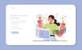 Quantum computer developing web banner or landing page.