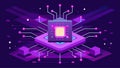 The quantum computer hummed with energy its processors glowing with a vibrant purple hue as it devoured data at an Royalty Free Stock Photo