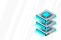 Quantum computer, large data processing, server room, artificial intelligence, data base concept Royalty Free Stock Photo