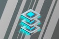 Quantum computer, large data processing, server room, artificial intelligence, data base concept Royalty Free Stock Photo