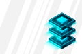 Quantum computer, large data processing, server room, artificial intelligence, data base concept Royalty Free Stock Photo