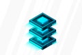 Quantum computer, large data processing, server room, artificial intelligence, data base concept Royalty Free Stock Photo