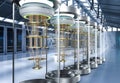 Quantum computer machines in shield capsules at laboratory