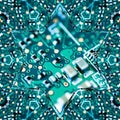 Quantum Computer Micro Curcuit Board Components Abstract Art Royalty Free Stock Photo