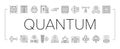 quantum computer qubit icons set vector Royalty Free Stock Photo
