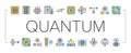 quantum computer qubit icons set vector Royalty Free Stock Photo