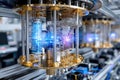 Quantum computer technology advancements in modern laboratory setting Royalty Free Stock Photo