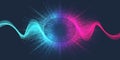 Quantum computer technology banner design template concept. Deep learning artificial intelligence. Big data algorithms Royalty Free Stock Photo