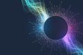 Quantum computer technology banner design template concept. Deep learning artificial intelligence. Big data algorithms Royalty Free Stock Photo