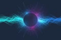 Quantum computer technology banner design template concept. Deep learning artificial intelligence. Big data algorithms Royalty Free Stock Photo