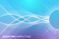 Quantum computer technology concept. Deep learning artificial intelligence. Big data algorithms visualization for Royalty Free Stock Photo