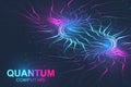 Quantum computer technology concept. Deep learning artificial intelligence. Big data algorithms visualization for Royalty Free Stock Photo