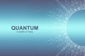 Quantum computer technology concept. Deep learning artificial intelligence. Big data algorithms visualization for Royalty Free Stock Photo