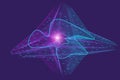 Quantum computer technology concept. Deep learning artificial intelligence. Big data algorithms visualization for Royalty Free Stock Photo