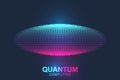 Quantum computer technology concept. Sphere explosion background. Deep learning artificial intelligence. Big data Royalty Free Stock Photo