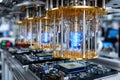 Quantum computer technology showcased with intricate details in a modern laboratory setting Royalty Free Stock Photo