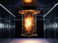 a quantum computers in glass room, technology for future trends, generative AI