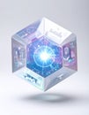 Quantum Computing AI Core Technology Cube Royalty Free Stock Photo