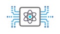 Quantum Computing Atom, Advanced Technology, Nanotechnology, vector design Generative AI Royalty Free Stock Photo