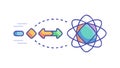 Quantum Computing: Atom Data Transfer Icon, vector design Generative AI Royalty Free Stock Photo